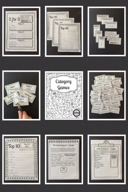 Category Games for Family Game Night