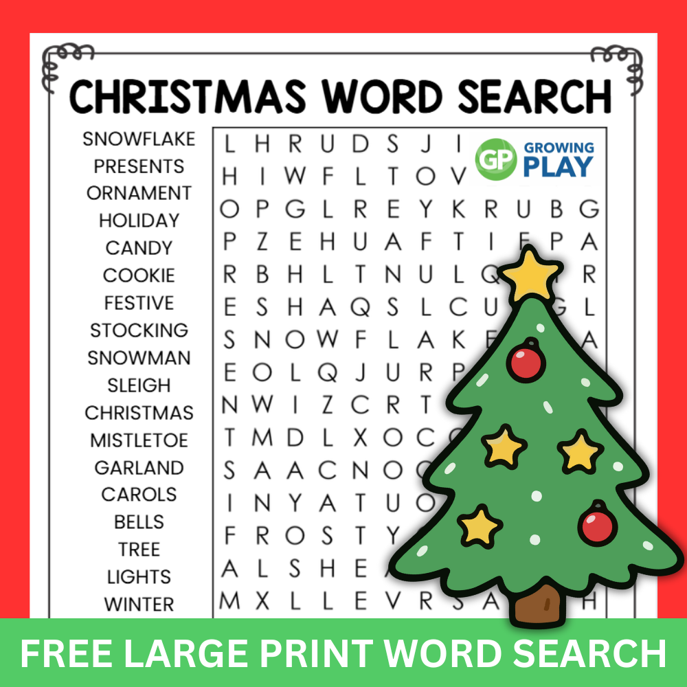 large print christmas word search free pdf - growing play